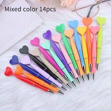 6/10/14/20/30支装粉色心形旋转圆珠笔，适用于学校/办公用品、书写工具、婚礼签名、感恩节和万圣节婚礼、情人节礼物、优雅书写工具