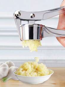 1pc Stainless Steel Garlic/Ginger Press, Manual Garlic Crusher, Kitchen Tool, Anti-Rust Garlic Mincer, Easy To Press And Clean, Fruit & Vegetable Tool, Kitchen Supplies, Household Essential, Creative Restaurant Kitchen Tool, Kitchen Gadget, Seasoning & Spice Tool, Kitchen Accessory - Multicolor - View 1