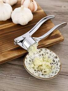 1pc Stainless Steel Garlic/Ginger Press, Manual Garlic Crusher, Kitchen Tool, Anti-Rust Garlic Mincer, Easy To Press And Clean, Fruit & Vegetable Tool, Kitchen Supplies, Household Essential, Creative Restaurant Kitchen Tool, Kitchen Gadget, Seasoning & Spice Tool, Kitchen Accessory - Multicolor - View 6