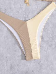 Conjunto de bikini de estilo europeo y americano de unicolor, con diseño lindo y sexy con espalda descubierta, para playa y vacaciones de verano