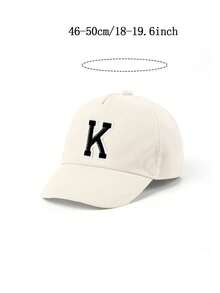 1pc Adjustable A-Z Letter Baby Baseball Cap, Suitable For Princess Girls Travel, Outdoor Activities And Daily Wear, Birthday Gift - Beige - View 10