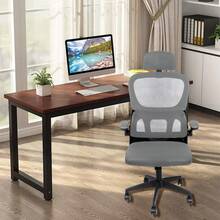 Office Chair Can Be Tilted Backwards, With Lumbar Support, Lift Office Chair, Mesh Chair, Ergonomic Chair, Office Furniture, Breathable Fabric, Removable Cleaning, Wheelchair Super Quiet - 灰色 - 查看 6