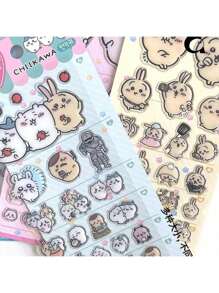 1 pieza Pegatina Hachiware Usagi Pegamento creativo estéreo Pegatina decorativa linda para computadora con pegatinas decorativas DIY, muy adecuada para festivales, fans, escuelas y regalos, juegos de niños y niñas, pegatinas de anime, pequeños regalos(estilo aleatorio)