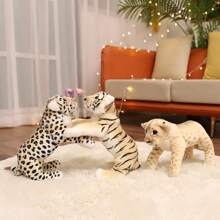 Simulation Lion Leopard Stuffed Animal Soft Large Forest Plush Toy For Children Cute Jungle Plush Doll Birthday Gift Boy Girl Room Sofa Car Ornaments 15 Inches / Halloween Plush Toy