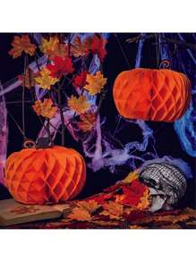 1PC Halloween Decorative Paper Pumpkin Honeycomb Ball Decorations Table Centerpieces 3D Paper Pumpkin Ornaments Pumpkin Witch Hat Honeycomb Ball Decorations Halloween Thanksgiving Party Birthday Wedding Home Party Supplies Autumn Harvest Season Decorative Pumpkin