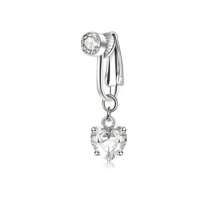 1 pieza Piercing para el ombligo con diseño simple de cabeza de gato/corazón, estilo mariposa de clip, sin necesidad de perforación, variedad de estilos