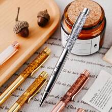 1PC Personalized Engraved Glitter Ballpoint Pen, Customized Quicksand Ballpoint Pen,Gift For Women, Stationery, Office Accessories,Writing Tools, School Supplies,Back To School
