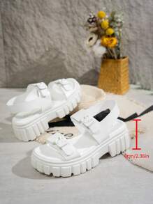 Girl's Thick Sole Casual Comfortable Beach Sandals, Versatile Commute Soft Bottom Strap Casual Comfortable Sandals [Run Small By One Size]