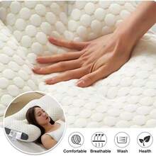 3D SPA Massage Pillow, Super Ergonomic Pillow Adjustable Ergonomic Orthopedic Bed Pillow, Cervical Support Pillows Well Sleep Pillow Nursing Pillows - Help Sleep And Protect The Neck Pillow Knitted Cotton Pillow Bedding