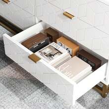 strundghti Dresser For Bedroom, 53.5" Large Dresser Organizer, 6 Drawer With Golden Metal Handle And Legs, Modern Chest Of Drawers, White Dressers With Drawers For Closet, Hallway, Living Room, Entryway - trắng - Xem 6