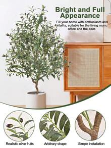 1 件人造橄榄树大型橄榄盆栽植物用于乔迁礼物室内外家居客厅办公室落地装饰仿真树 - 橄欖樹-03 - 查看 6