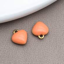 10pcs 8x9mm Cute Tiny Enamel Stainless Steel Heart Charms Mini Love Pendants For DIY Bracelet Necklace Earrings Jewelry Making Crafts Accessories