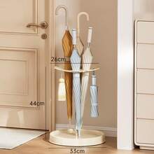 1pc High Capacity Household Umbrella Storage Rack, Made Of ABS And Stainless Steel, Wall Mounted Umbrella Holder, Suitable For Office, Hotel, Store, Living Room, Entryway, Cute And Fashionable Design, Can Also Be Used As A Living Room Decor