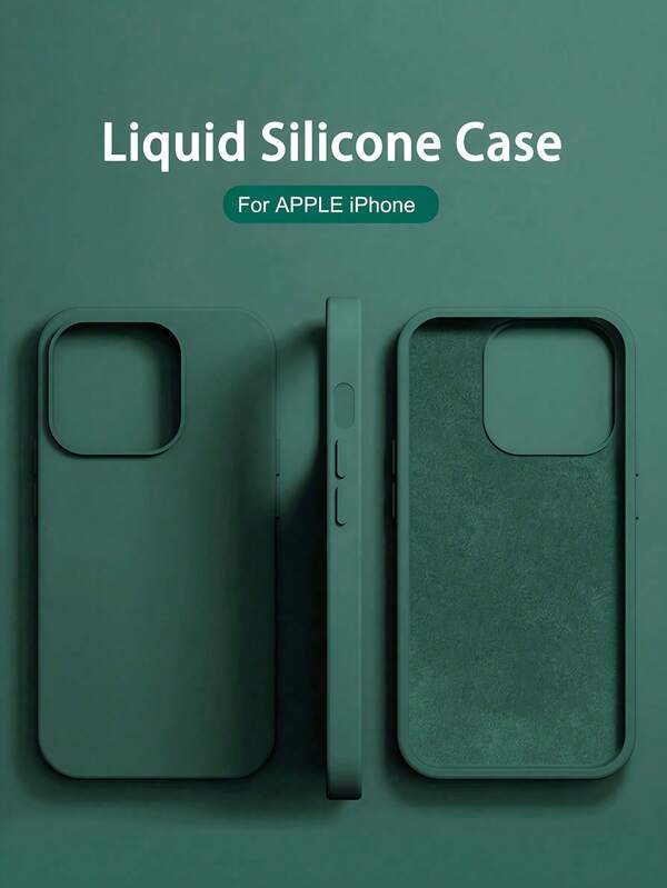 1PC Luxury Liquid Silicone Shockproof Case Compatible With Apple IPhone 16 14 13 12 11 15 Pro Max Cover For IPhone 12 13 Mini 14 15 16 Plus Fashion With Velvet Protection Phone Cases1PC Luxury Liquid Silicone Shockproof Case Compatible With Apple IPhone 16 14 13 1…