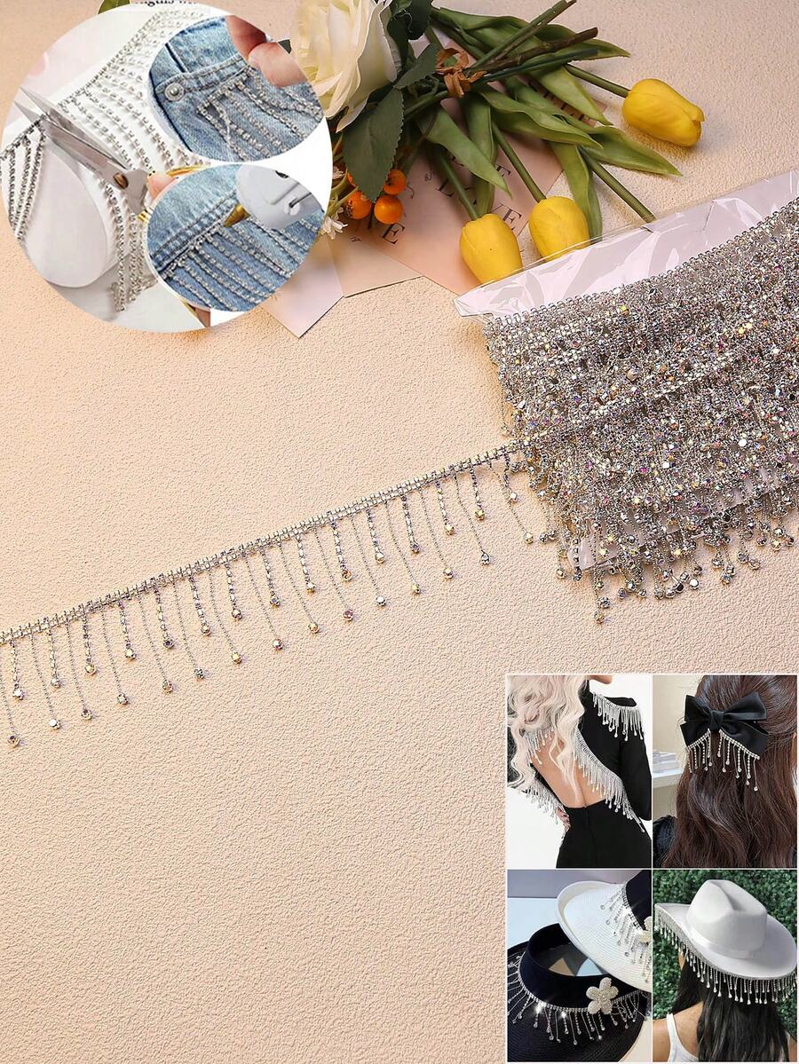 DIY手工钻石链 流苏链 肚皮舞腰链/腰带 舞台服装配饰/长度：30-182.88cm/宽度：5-5.5cm