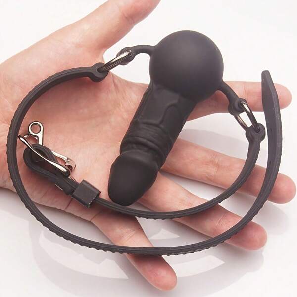 BDSM Sexspielzeug, SM Produkte reversible Silikonprothese mit doppeltem Zweck, Oralsex Kugeln zum Mundverschluss, Paarsexspielzeug und Flirtaccessoires für Paar