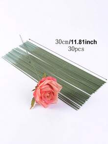 100pcs Green Flower Stems 30cm/11.81 Inch DIY Floral Craft Accessories - Green - View 12
