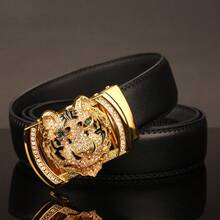 1 条宽度 3.5 厘米白色休闲腰带，配虎头扣，彩色表带，自动扣，适合日常佩戴