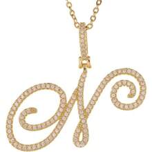 Gold Plated Initial Necklaces For Women Letter Pendant Necklaces Cubic Zirconia Stainless Steel Chain Iced Out Letter Necklace Birthday Gifts