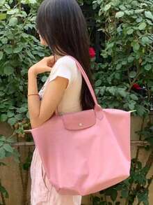 Women's 70th Anniversary Tote Bag, Longxiang Bag, Nylon Dumpling Bag, Large Capacity, Women's Bag, Canvas Tote Bag, One-Shoulder Handbag, Clutch Bag, Women's Handbag, Women's One-Shoulder Bag, Women's Theme Handbag - 藕粉色 - 查看 1