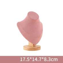 1 pieza de busto de maniquí de madera, soporte de exhibición de collar, modelo de retrato, soporte de almacenamiento de joyería, soporte de escaparate - S - Ver 13