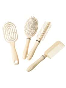 4pcs Fluffy Air Cushion Hair Comb Set, Long Hair Straightening Brush, Student Dormitory/Home Use, Women Curling Massage Comb