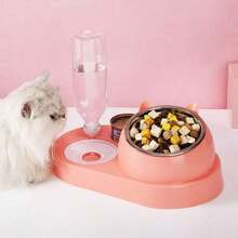 1 套二合一宠物双碗和自动饮水瓶，让您的宠物保持水分充足！