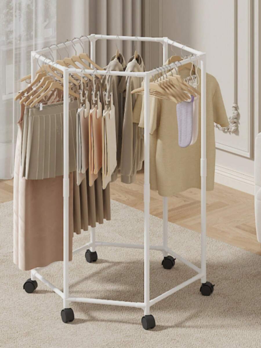 Single Layer Drying Rack, Balcony Assistant, Convenient Drying, Wheels ...