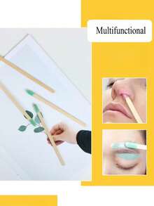 100pcs/50pcs/20pcs Beauty Hair Removal Wooden Stick Care Tools, Disposable Wooden Stick Hair Removal Wax Preparation And Application Tools, Wooden Chips - Beige - View 5