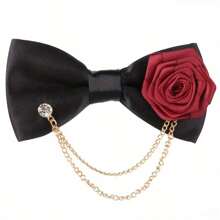 1 Stück modische minimalistische Blumen-Schleifen-Brosche Krawatte - verstellbare Krawatte - geeignet für Herrenhochzeiten, formelle Anlässe, Bräutigam Accessoires