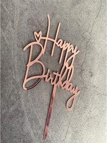Happy Birthday Decoration Acrylic Christmas Decorations Cake Toppers Cake Pastry Accessory Topper New Years - Rose Gold - View 1