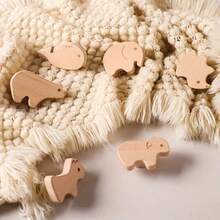 6/12 件木制卡通抽屉拉手，动物形状抽屉旋钮橱柜育儿室把手，带安装螺丝 - 适用于衣柜、梳妆台、床头柜和抽屉的耐用五金件，12 种卡通动物。