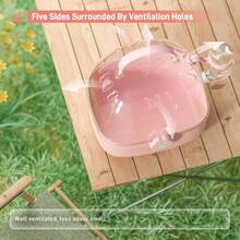 Hkr2445 Small Animal Carrier Cage With Water Bottle Portable Hamster Travel Carrier Carry Case 7.24 L6.69 W 6.42 H For Small Pets Gerbils Mice Dwarf Hamster Pink - Pink - View 3