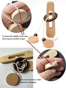 1pc Wooden Ring Unlocking Game, Magic Ring Escape Classic Puzzle Toy, Kongming Lock Luban Lock Intelligence Toy