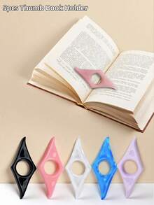 5-Piece Acrylic Thumb Book Holder, Book Page Holder, Thumb Press Bookmark, Reading Aid For Teachers Artistic Style Readers, Students, School Supplies, Back To School - Multicolor - View 11