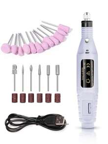 专业电动指甲钻机指甲锉美甲套装低噪音凝胶艺术去除剂修脚工具上釉抛光机抛光研磨机多种电动指甲钻头多功能美甲设备,可达到沙龙品质效果 - 彩色 - 查看 12