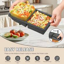 Silicone Freezer Tray With Lid - 2 Cup Soup Freezer Container Molds - Large Cube Tray - Silicone Freezer Food Molds Freezing & Storing Soup, Sauce, Broth, Leftovers (2 Pack) - trái cam - Xem 11