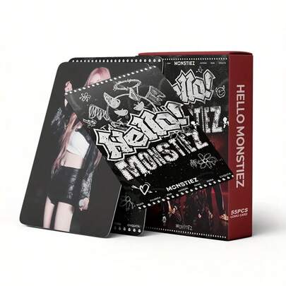 1 pieza / 55 piezas Tarjetas Lomo del Club de fans Hello Monstiez - Póster réplica HD a doble cara, diseño monocromático de moda, temporada de verano