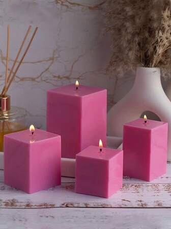 Rectangular Square Candle Molds DIY Square Soap Mold Aromatherapy Candle Making Supplies Rectangular Geometry Pillar Acrylic Plastic Mold Home Decoration Handmade Gift