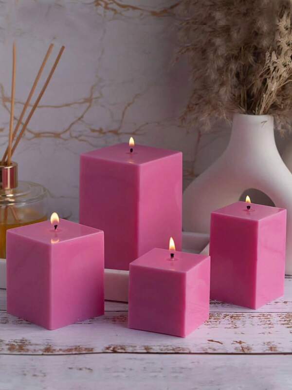 Rectangular Square Candle Molds DIY Square Soap Mold Aromatherapy Candle Making Supplies Rectangular Geometry Pillar Acrylic Plastic Mold Home Decoration Handmade Gift