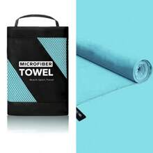 1 pieza Toalla deportiva para exteriores de secado rápido y absorbente, toalla de microfibra para la playa, toalla de viaje compacta y suave, toalla ligera para adultos, toalla deportiva absorbente de sudor, toalla de yoga, toalla de fitness, toalla absorbente de sudor para viajes, yoga, playa, baño, natación, senderismo, escalada, fitness, mochilero, picnics, piscinas, campamento, elementos esenciales de playa u otros deportes