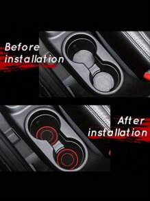 2 piezas Premium Almohadilla antideslizante de silicona de 2.75 pies para el panel de control central - Goma de alta calidad, a prueba de polvo, diseño a juego en rojo y negro - Perfecto para proteger el interior de tu automóvil