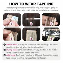 Tape In Hair Extensions Bleach Blonde 100% Real Human Hair 16-26 Inches 20pcs 50g/Pack Straight Seamless Skin Weft Tape In Human Hair Extensions Blonde(16-26 Inches #613 Bleach Blonde) - S613 - 查看 8