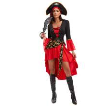Nouveau déguisement de pirate pour femmes pour Halloween, costume de scène, tenue des pirates des Caraïbes, costume de mascarade, taille XXL