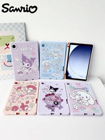 Sanrio Kuromi Cartoon Tablet Case Suitable For Tab A7 LITE & Etc, Cinnamoroll Cartoon Silicone Soft Shell Tablet Case, Tab A9 Melody Protective Cover
