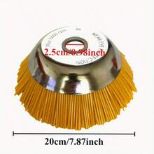 8英寸尼龙刷式修剪器头，适用于旋转式修剪器，重型尼龙线草坪修剪器附件，草坪清洁刷，园艺工具配件