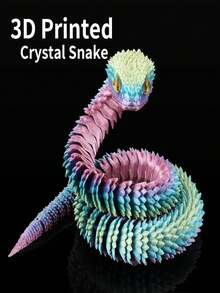 3D Printed Soft Posable Snake Statue - Bionic Animal Model Design, Home Decor, Stress Relief Toy, Sensory Toy, Teenage Toy, Glowing Toy (Random Eye Color) - Multicolor - View 10