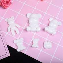 1 Set Of 6 Sitting Bear Shape Resin Molds, 3D Pendant Jewelry Craft Molds, Suitable For Bag Charms, Keychains, DIY Decorations, Daily Wear