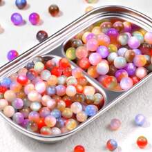 20/30 piezas de cuentas acrílicas arcoíris AB iridiscentes - cuentas espaciadoras redondas, adecuadas para joyería hecha a mano, pulseras y llaveros DIY, materiales para hacer joyas