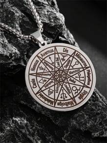 Collier avec pendentif en acier inoxydable, symbole de Salomon, divination mystique, cadeau à la mode et punk pour hommes et femmes